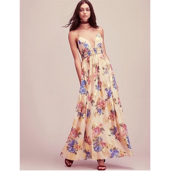 Free People Shadows Printed Gown size 8 - Picture 3 of 7